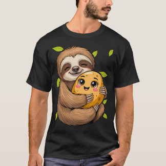 Camiseta Perezoso Con Verdura De Patata Lindo