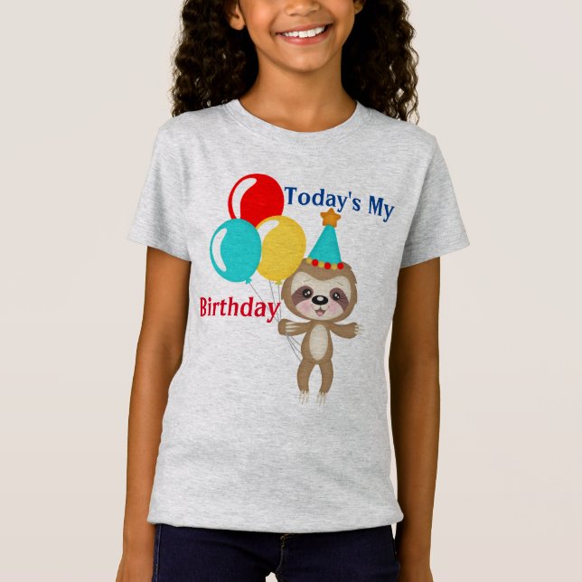 Camiseta Perezoso Cumpleaños Mío Hoy (Anverso)