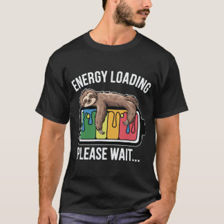 Camiseta Perezoso de carga de energía divertido batería por