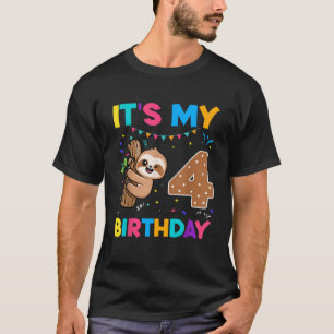 Camiseta Perezoso de cumpleaños 4 años 4º cumpleaños Amor P