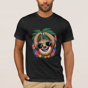 Camiseta Perezoso de fiesta tropical – Vibraciones kawaii d