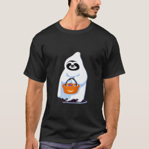Camiseta Perezoso de Halloween disfrazado de fantasma hacie