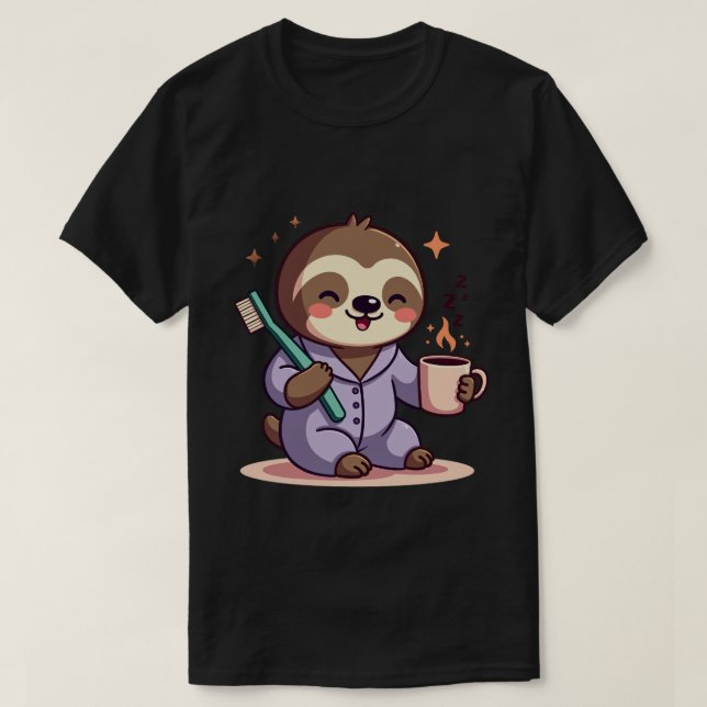 Camiseta Perezoso de la mañana (Diseño del anverso)
