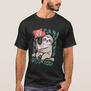Camiseta Perezoso de la naturaleza ecologista sosteniendo l