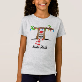 Camiseta Perezoso de Navidad colgando de una rama