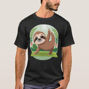 Camiseta Perezoso de yoga lindo dibujo animado Pose relajan