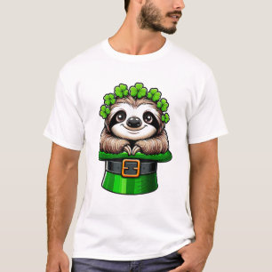 Camiseta Perezoso Día de San Patricio Duende Trébol Irlandé