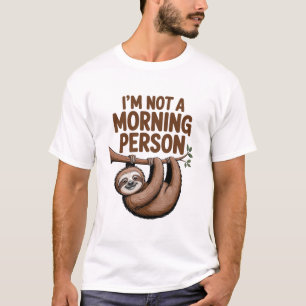 Camiseta Perezoso diciendo No soy una persona mañanera