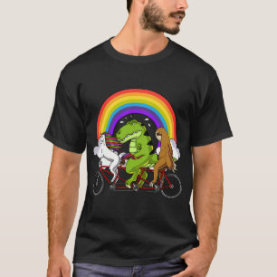 Camiseta Perezoso Dinosaurio Unicornio Montando Bicicleta