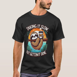 Camiseta Perezoso divertido amante del café - Tomándolo len