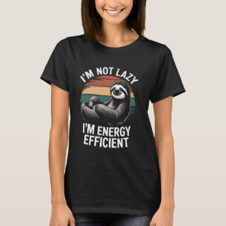 Camiseta Perezoso Divertido Animal Retro Sol Energía Perezo