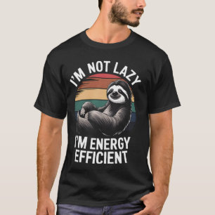 Camiseta Perezoso Divertido Animal Retro Sol Energía Perezo