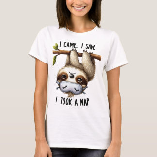 CAMISETA PEREZOSO DIVERTIDO COLGANDO DE UN ÁRBOL