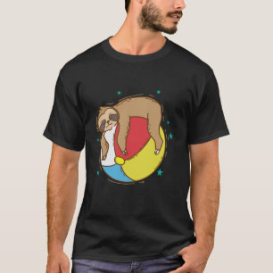 Camiseta Perezoso divertido en una pelota de playa vago