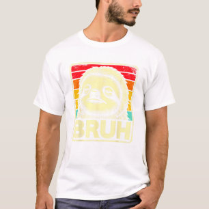 Camiseta Perezoso divertido gráfico meme Bruh para niños ni