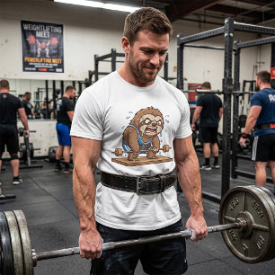 Camiseta Perezoso Divertido Levantador de Pesas Gimnasio De