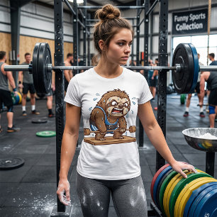 Camiseta Perezoso Divertido Levantador de Pesas Gimnasio De