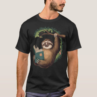 Camiseta Perezoso Divertido Leyendo Un Libro Perezoso Perez