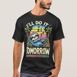 Camiseta Perezoso Divertido Perezoso Durmiendo Procrastinad