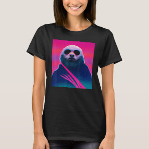 Camiseta Perezoso divertido Vaporwave retro años 80