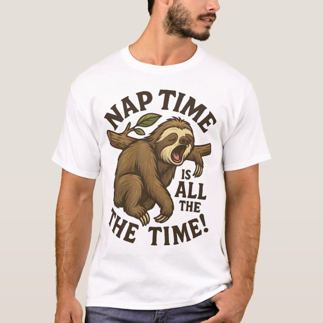 Camiseta Perezoso Dormilón Divertido (Anverso)