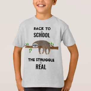 Camiseta Perezoso Durmiendo De Vuelta a la Escuela La Lucha