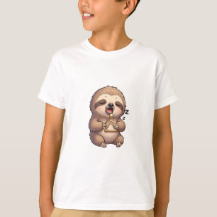 Camiseta Perezoso Durmiendo Tocando Triángulo Niños