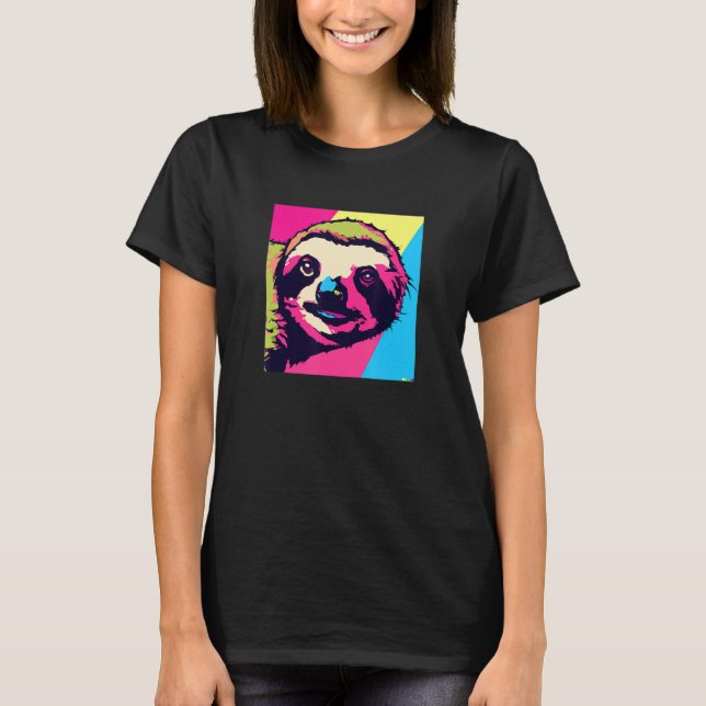 Camiseta Perezoso en estilo pop (Anverso)