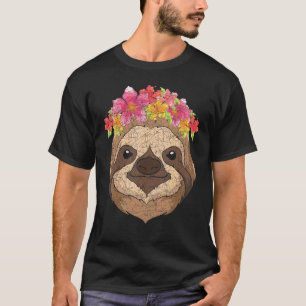 Camiseta Perezoso Floral Animal Tropical Zoo Flor