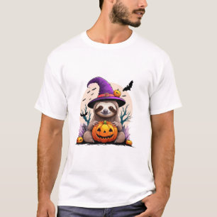 Camiseta Perezoso Halloween Gorro Rosa