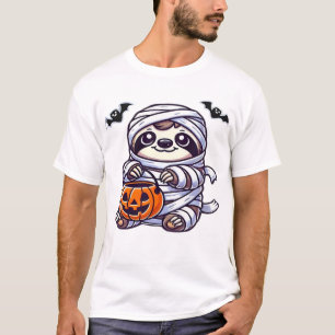 Camiseta Perezoso Halloween Momia Niños Mujeres Hombres Per