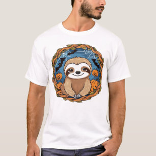 Camiseta perezoso, Halloween, octubre, otoño, Día de Acción
