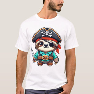 Camiseta Perezoso Halloween Pirata Niños Mujeres Hombres Pe