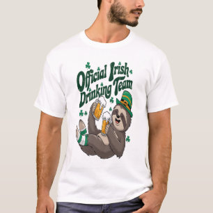 Camiseta Perezoso irlandés bebiendo día de San Patricio
