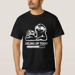 Camiseta Perezoso Jugador Cumpleaños Subiendo de Nivel Hoy