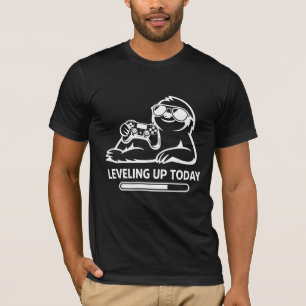 Camiseta Perezoso Jugador Cumpleaños Subiendo de Nivel Hoy