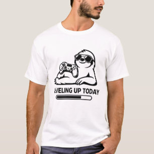 Camiseta Perezoso Jugador Cumpleaños Subiendo de Nivel Hoy