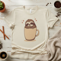 Perezoso Latte. Perezoso de café lindo, divertida