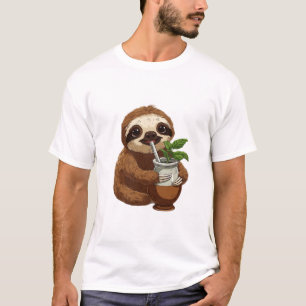 Camiseta Perezoso Lindo Bebiendo Yerba Mate � Adorable Kawa