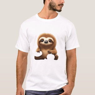 Camiseta Perezoso lindo con ilustración de vector de dibujo