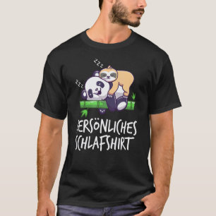 Camiseta Perezoso Lindo Durmiendo Sobre Oso Panda Perezoso
