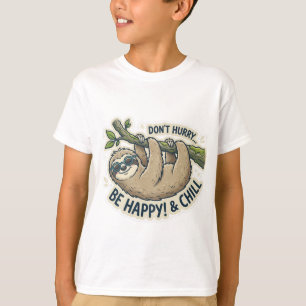 Camiseta Perezoso Lindo "No te Apresures Sé Feliz y Relájat