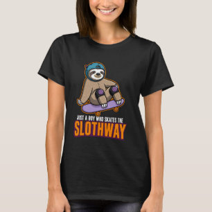Camiseta Perezoso Lindo Patinando por la Slothway