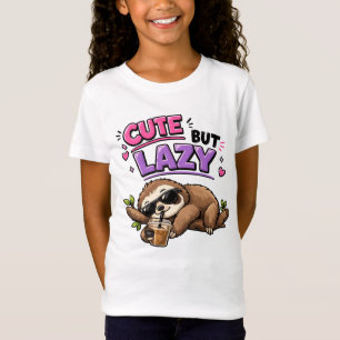 Camiseta Perezoso lindo pero perezoso con café helado
