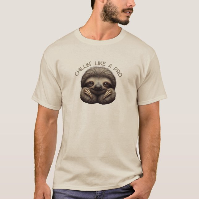 Camiseta Perezoso Lindo Relajándose Como un Pro (Anverso)