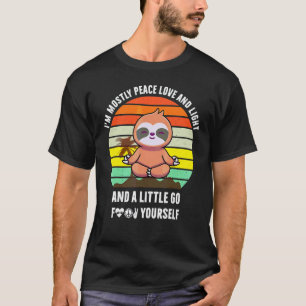 Camiseta Perezoso Lindo Yoga Soy Mayormente Paz Amor Y Luz
