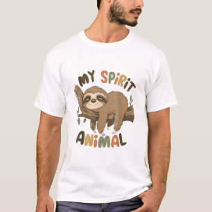 Camiseta Perezoso Mi Animal Espiritual Gráfico Perezoso Div