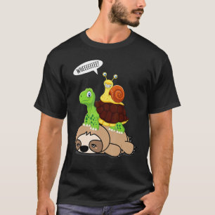 Camiseta Perezoso Montando Caracol Tortuga Amante Animales 