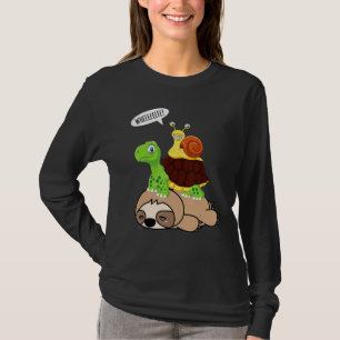 Camiseta Perezoso Montando Caracol Tortuga Amante Animales 