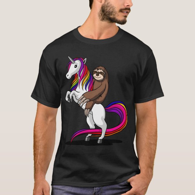 Camiseta Perezoso montando unicornio (Anverso)